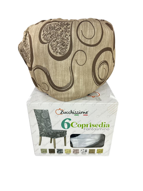 Coprisedie elastiche Fantasmino Cuori Zucchissime set 6 pezzi coprisedia universale bielastico