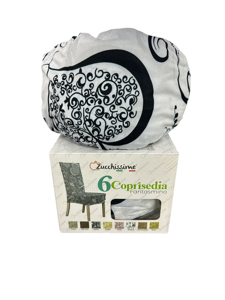 Coprisedie elastiche Fantasmino Cuori Zucchissime set 6 pezzi coprisedia universale bielastico