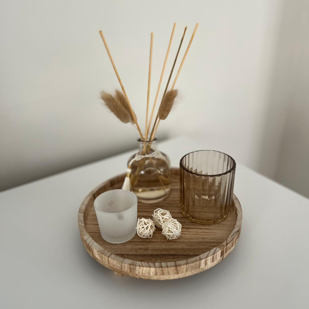 Kit Profumatore Ambiente AD Fragrance con Vassoio Decorativo – Rosa e Avorio