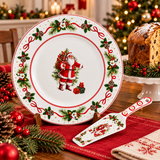 Piatto Panettone Santa Claus con Paletta Coordinata - Arca