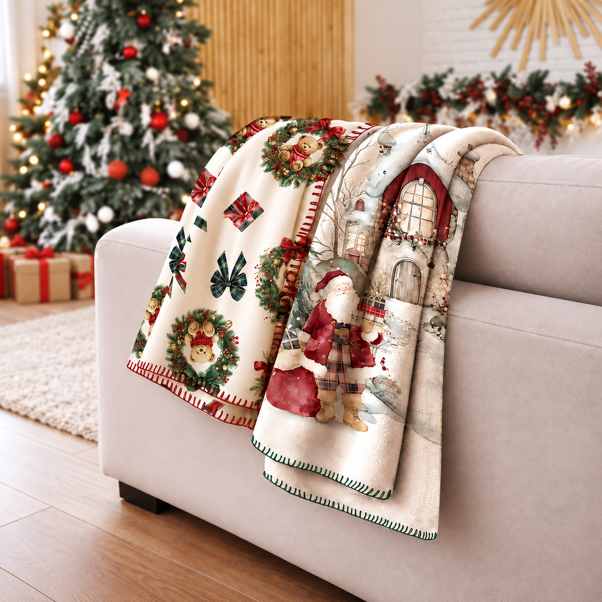 Plaid Natalizio Magic Forest in Pile 130×170 cm - Tessitura Randi