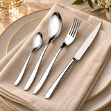 Set 24 Posate Glamour Acciaio Inox Lucido Nickel Free in Scatola Vetrina - Domus&Design