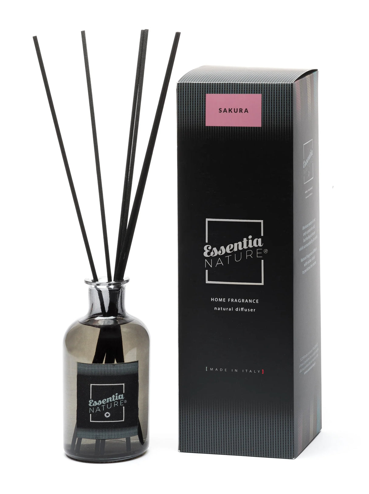 Diffusore Naturale Luxury in Vetro Scuro e Midollini Sakura 250 ml - Essentia