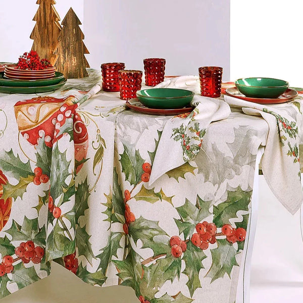 Servizio da tavola x18 Radici 16 AGRIFOGLIO By Tessitura Randi (NATALE)