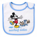 Set 6 Bavaglini Disney Mickey Mouse o Minnie Mouse Spugna Plastificata Impermeabile- Disney