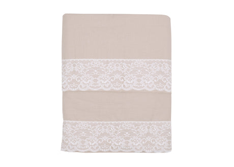 Completo Lenzuola Sophie in Cotone con Pizzo – Singolo, Piazza e Mezza, Matrimoniale | Atelier 17 Made in Italy