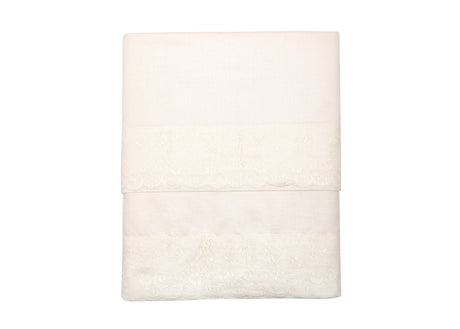 Completo Lenzuola Sophie in Cotone con Pizzo – Singolo, Piazza e Mezza, Matrimoniale | Atelier 17 Made in Italy