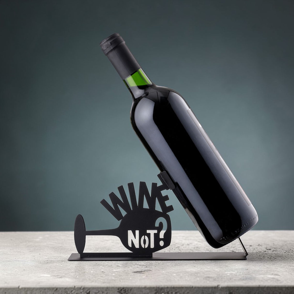 Portabottiglia in Metallo Nero "Wine Not" 22x11 - Montemaggi