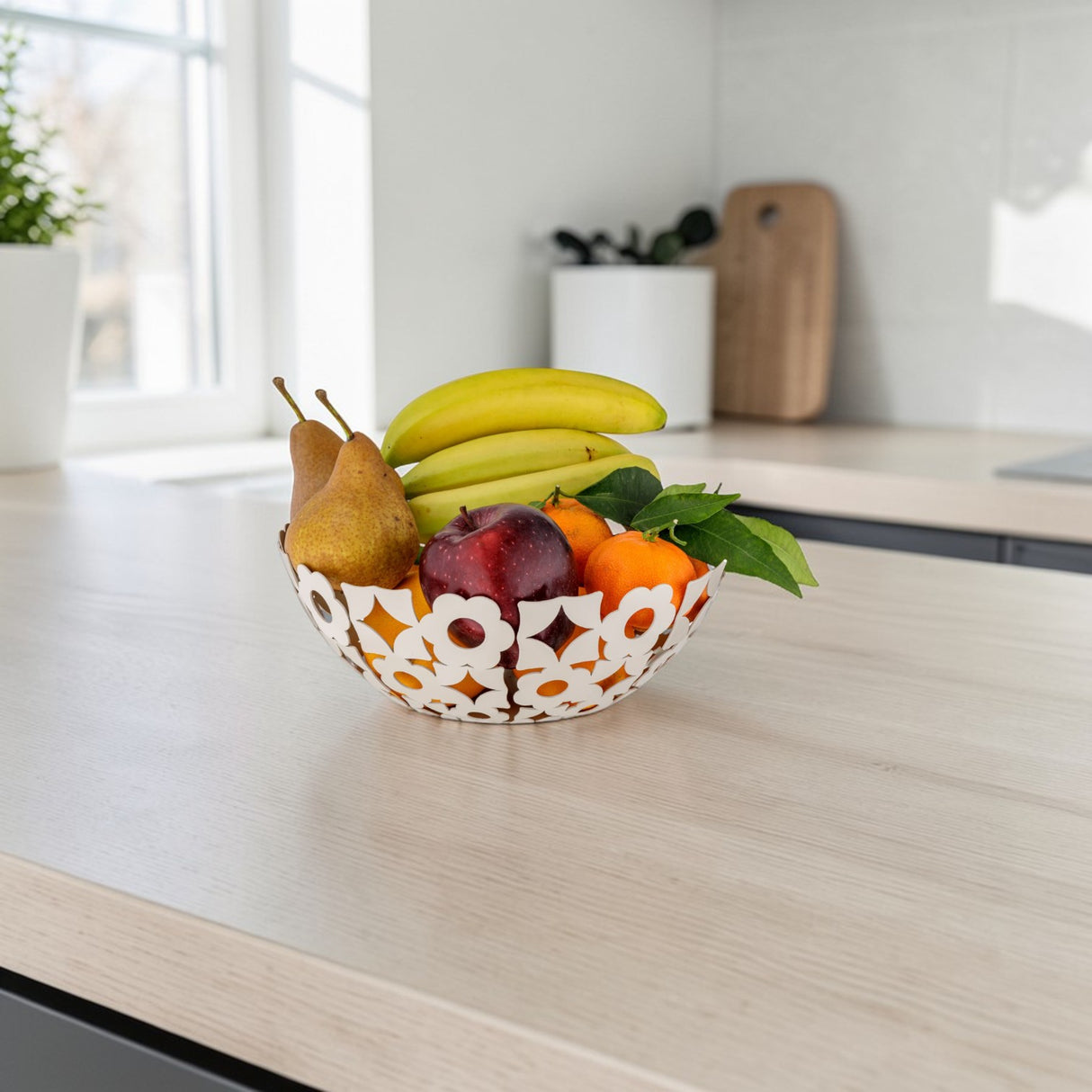 Cestino Portafrutta Louis in Metallo Tortora 27x27x9 cm - Montemaggi