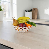 Cestino Portafrutta Louis in Metallo Tortora 27x27x9 cm - Montemaggi