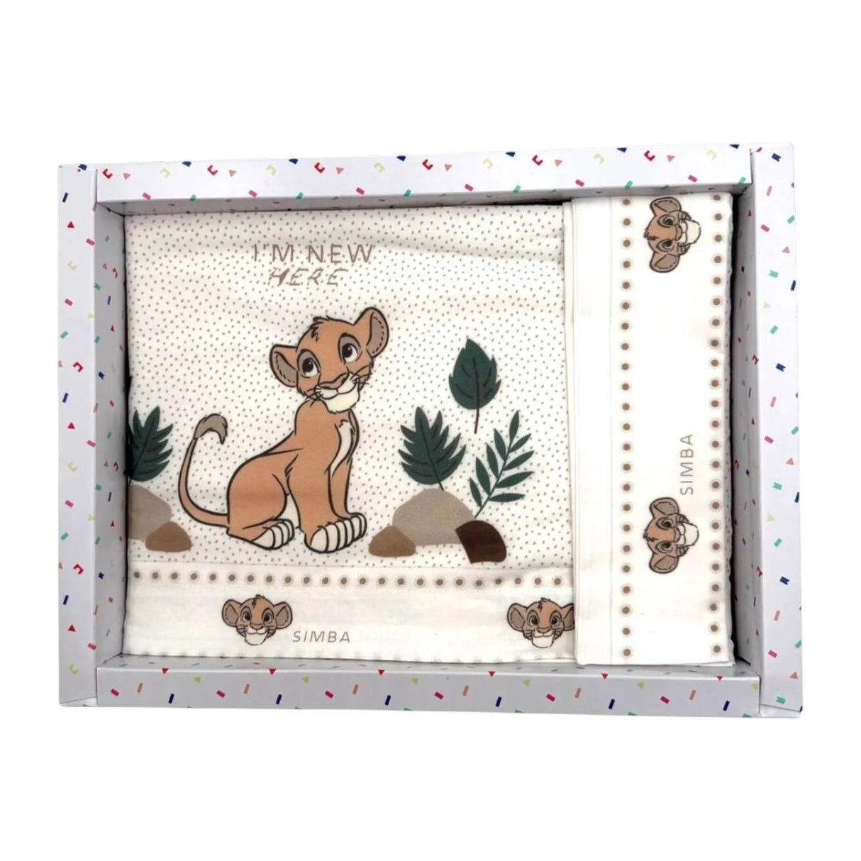 Completo Lenzuola Culla 3 Pezzi Simba 100% Cotone - Disney Baby