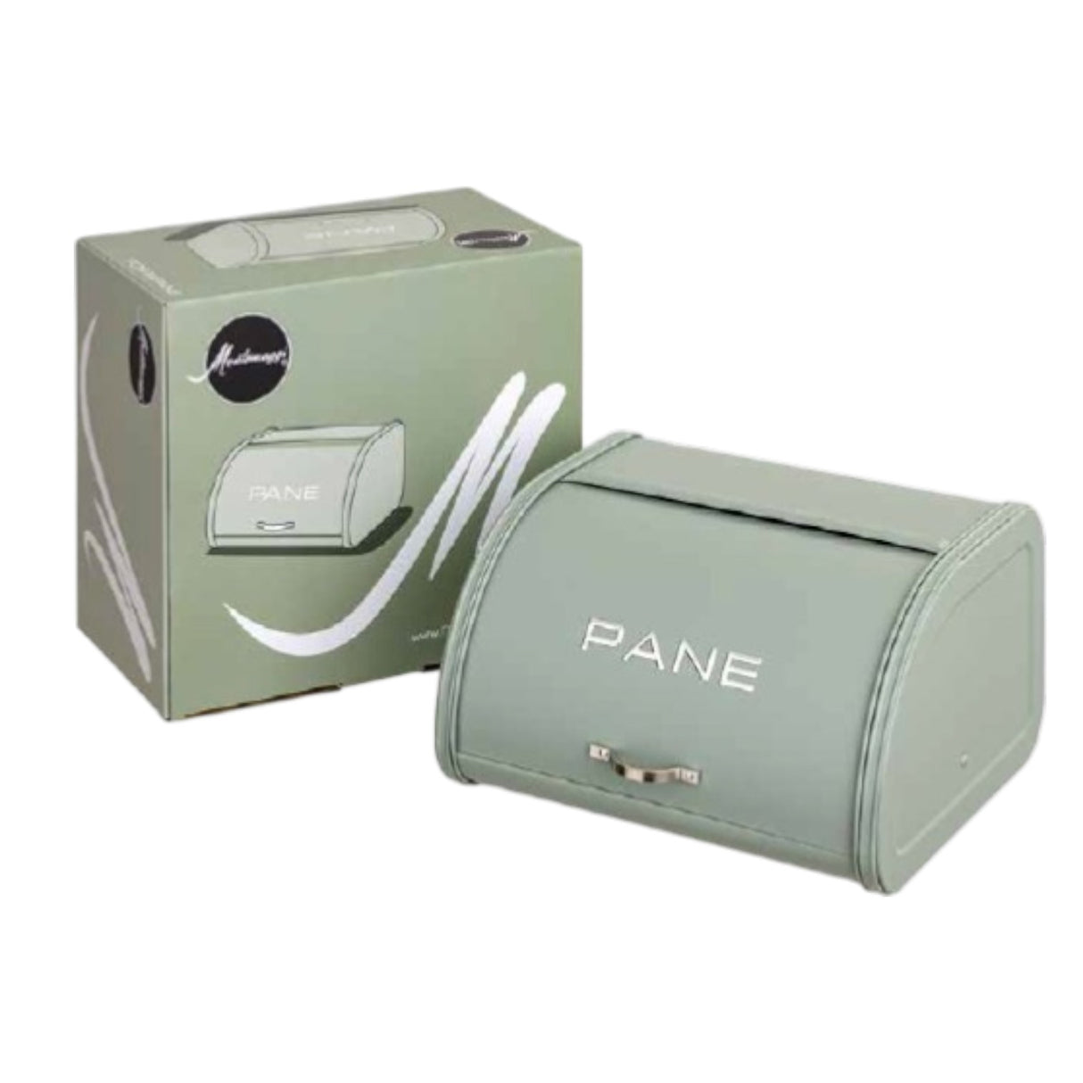 Kitchen Portapane in Metallo Verde Salvia 30x26x17 cm - Montemaggi