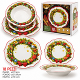 Servizio Piatti Natalizio 18pz Toys Wreath - Vestiamo Casa