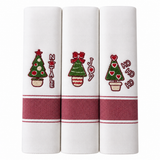 Set 3 Strofinacci Natalizi Spiga Xmas Alberi di Natale 100% Cotone - Vingi