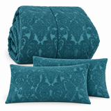 Trapunta Matrimoniale Dayane Effetto Velluto Jacquard 300 g/m² con Federe Coordinate - L'Atelier17