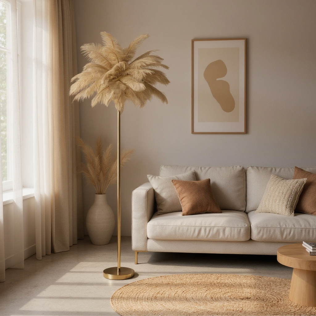 LAMPADA DA TERRA PALM CAMMELLO - FERRETTI