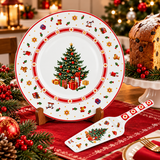 Piatto Panettone Christmas Tree Rosso con Paletta Coordinata - Arca