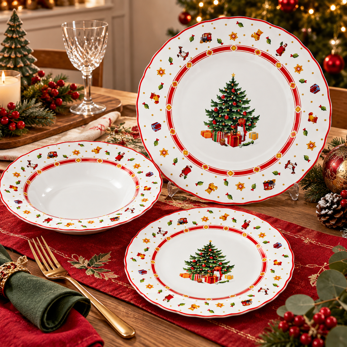 Servizio Piatti Natalizio 18pz Christmas Tree - Arca