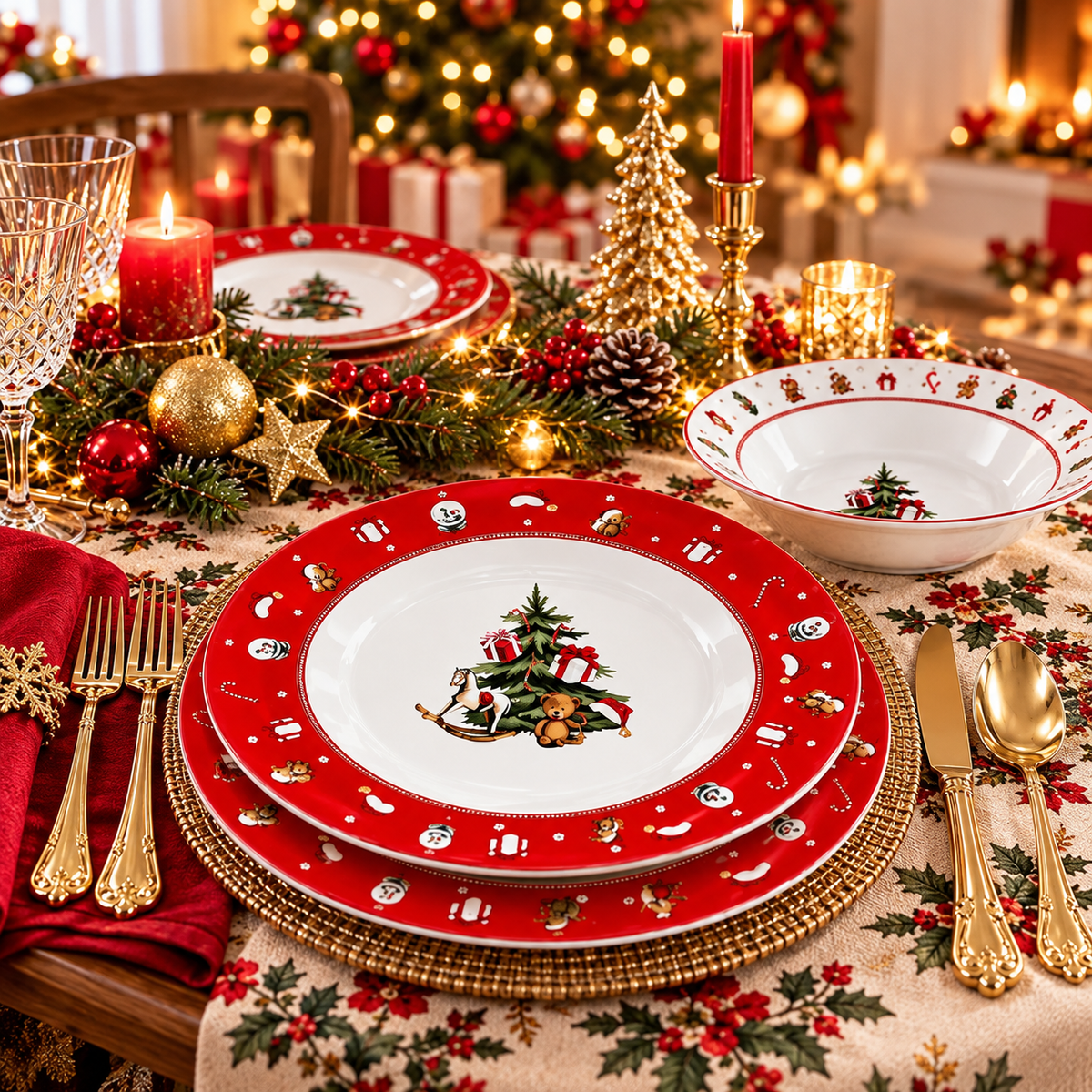 Servizio Piatti Natalizio 18pz Christmas Albero - Arca