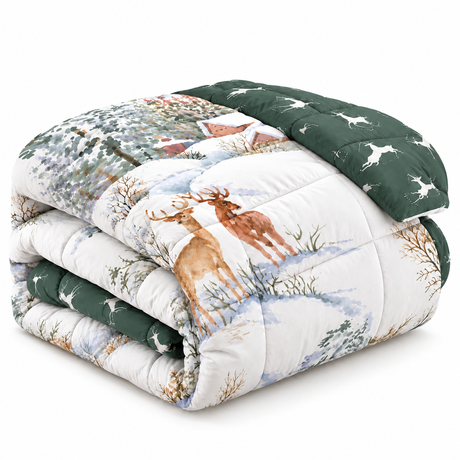Trapunta Invernale Stampa Digitale White Mountain Double Face in Microfibra - Daunex
