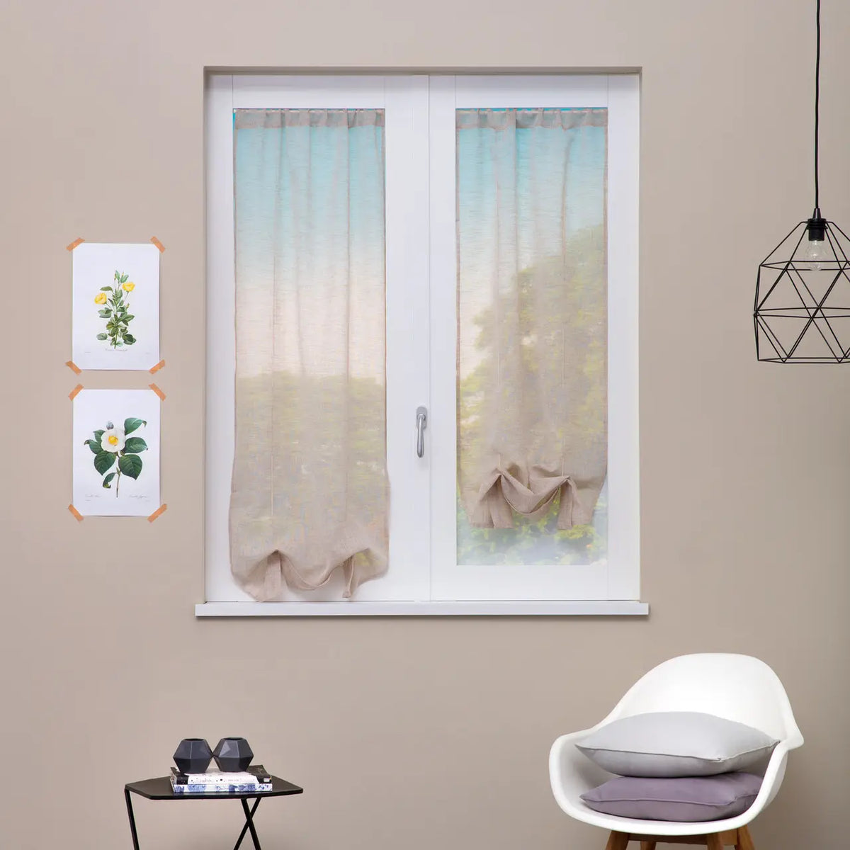 Coppia Tendine New Cambogia con Tunnel e 2 Roll Up Centrali 60x150cm o 60x230cm - Linea Oro