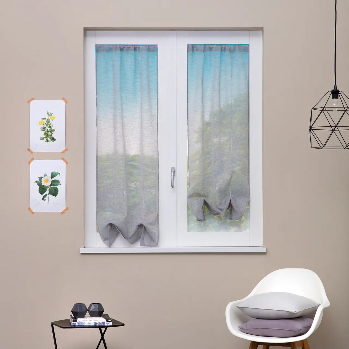 Coppia Tendine New Cambogia con Tunnel e 2 Roll Up Centrali 60x150cm o 60x230cm - Linea Oro