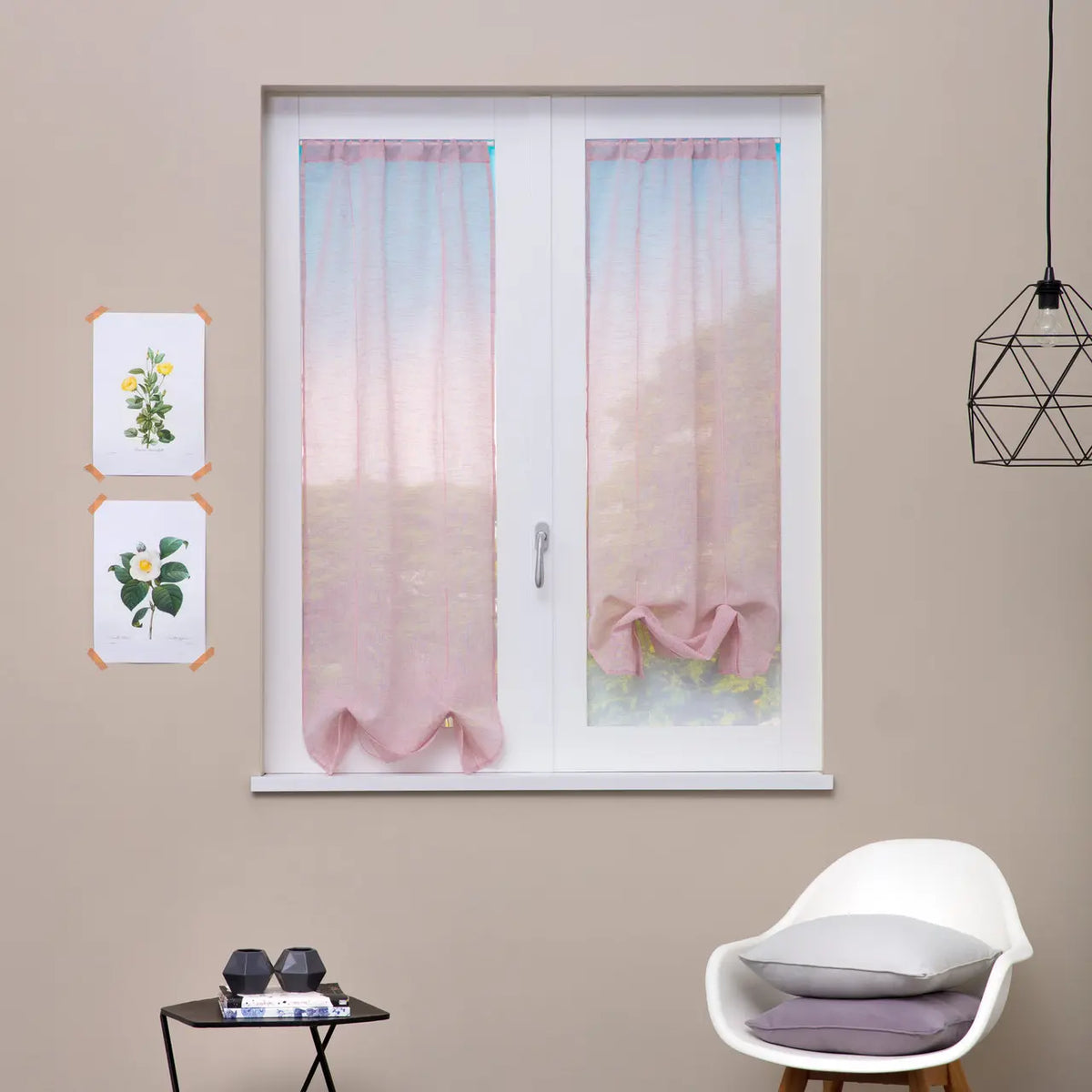 Coppia Tendine New Cambogia con Tunnel e 2 Roll Up Centrali 60x150cm o 60x230cm - Linea Oro
