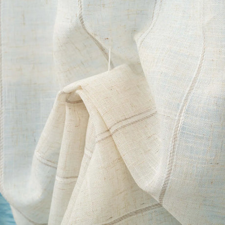 Coppia Tendine Effetto Lino Lione con Tunnel e Roll Up Centrale 60x150cm o 60x230cm - Linea Oro