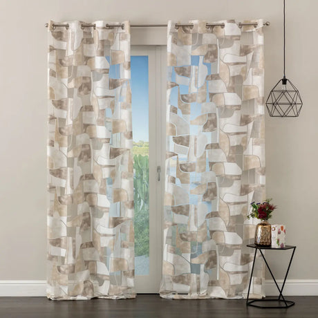 Pannello Tenda Devoreh Nagoya con Borchie e Finitura con Piombo 140x280cm - Linea Oro