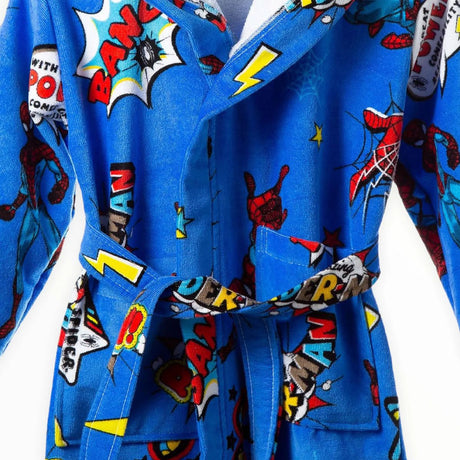 Accappatoio Con Cappuccio In Cotone Spider-Man Power 2 a 10  Anni  Disney - Caleffi