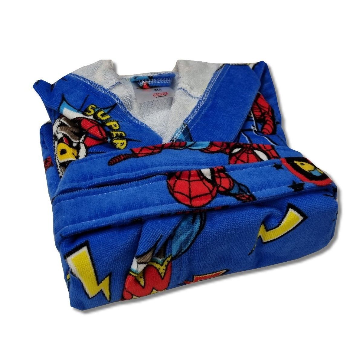 Accappatoio Con Cappuccio In Cotone Spider-Man Power 2 a 10  Anni  Disney - Caleffi