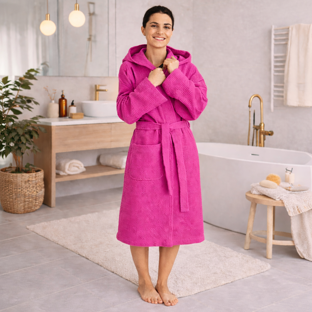 Accappatoio Maia Karì in Cotone Nido d’Ape – Leggero e Assorbente S M L XL XXL – Vari Colori