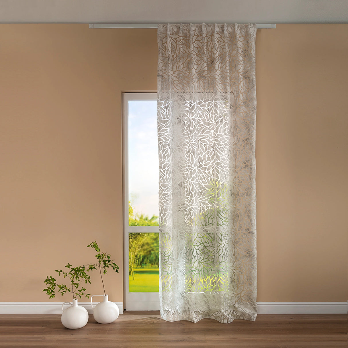 Pannello Tenda con Fascia Copri Bastone Baku Maè 145x290 cm/290x290 cm - Via Roma 60