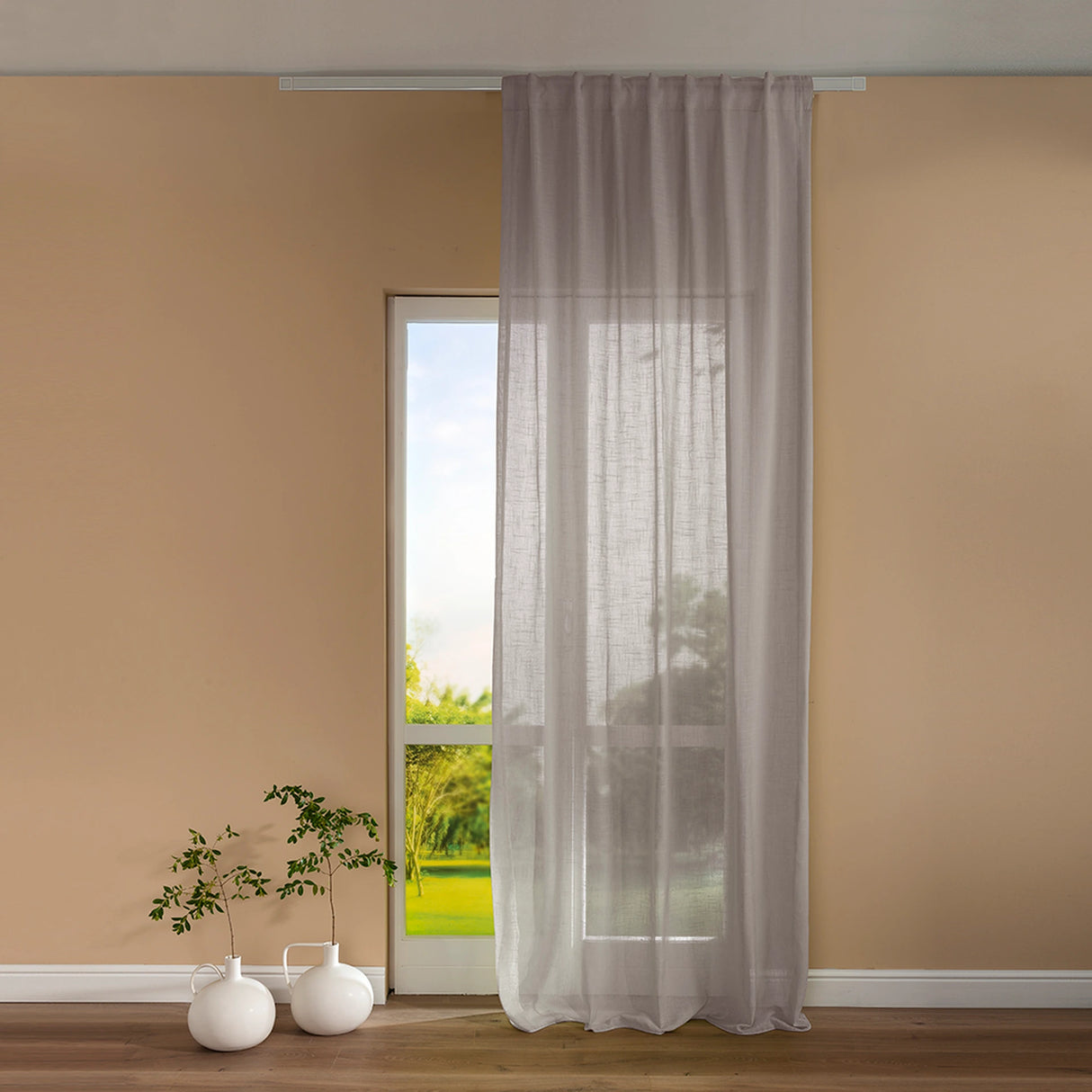 Pannello Tenda con Fascia Copri Bastone Ivanka Maè 145x290 cm - Via Roma 60