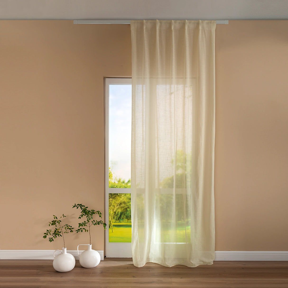 Pannello Tenda con Fascia Copri Bastone Ivanka Maè 145x290 cm - Via Roma 60
