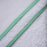 Accappatoio Triangolo Neonatocon Inserto Tela Aida su Cappuccio in Spugna Idrofila 100% Cotone art. 88 - Mio Piccolo