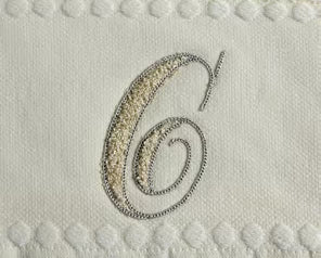 Asciugamani Alfabeto Vingi Set 1+1 in Spugna Cotone 450 gr Panna Personalizzati