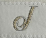 Asciugamani Alfabeto Vingi Set 1+1 in Spugna Cotone 450 gr Panna Personalizzati