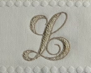 Asciugamani Alfabeto Vingi Set 1+1 in Spugna Cotone 450 gr Panna Personalizzati