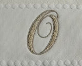 Asciugamani Alfabeto Vingi Set 1+1 in Spugna Cotone 450 gr Panna Personalizzati