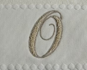 Asciugamani Alfabeto Vingi Set 1+1 in Spugna Cotone 450 gr Panna Personalizzati