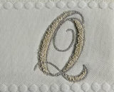 Asciugamani Alfabeto Vingi Set 1+1 in Spugna Cotone 450 gr Panna Personalizzati