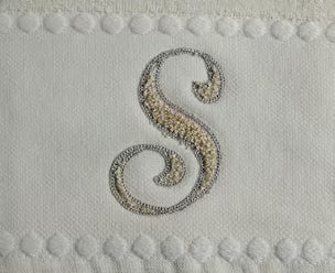Asciugamani Alfabeto Vingi Set 1+1 in Spugna Cotone 450 gr Panna Personalizzati