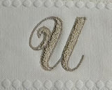 Asciugamani Alfabeto Vingi Set 1+1 in Spugna Cotone 450 gr Panna Personalizzati