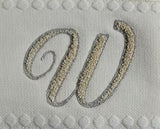 Asciugamani Alfabeto Vingi Set 1+1 in Spugna Cotone 450 gr Panna Personalizzati
