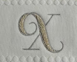 Asciugamani Alfabeto Vingi Set 1+1 in Spugna Cotone 450 gr Panna Personalizzati