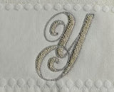 Asciugamani Alfabeto Vingi Set 1+1 in Spugna Cotone 450 gr Panna Personalizzati