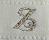 Asciugamani Alfabeto Vingi Set 1+1 in Spugna Cotone 450 gr Panna Personalizzati