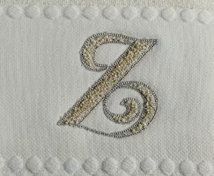 Asciugamani Alfabeto Vingi Set 1+1 in Spugna Cotone 450 gr Panna Personalizzati