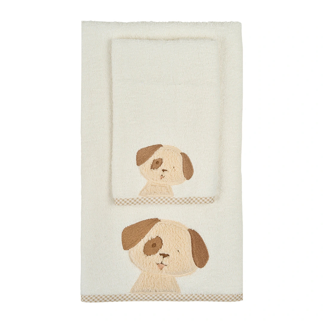 Set Asciugamani Baby 1+1 in Spugna di Cotone Billy - Vingi